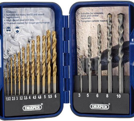 Draper 18551 Combined HSS and Masonry Drill Bit Set (15 Pieces)
