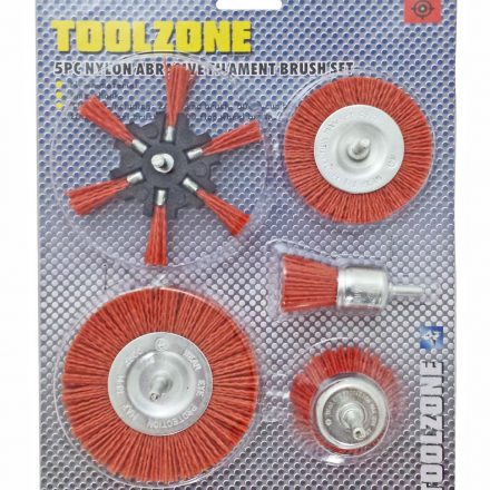 5PC NYLON ABRASIVE FILAMENT BRUSH SET