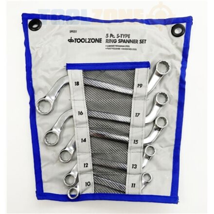 5PC MIRROR POLISHED 'S' TYPE SPANNER SET