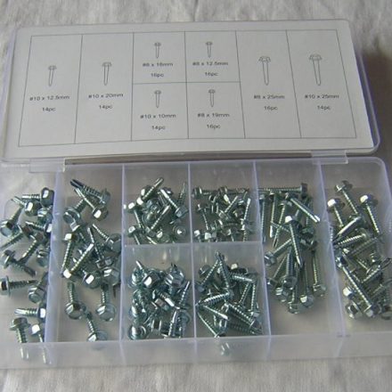120pc HEX HEAD SELF DRILLING TAPPING SCREW ASSORTMENT