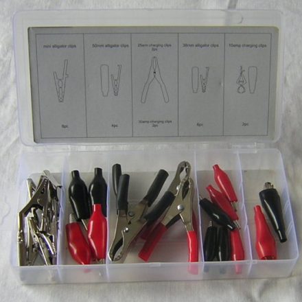 24pc ELECTRICAL ALLIGATOR CROCODILE CLIPS ASSORTMENT