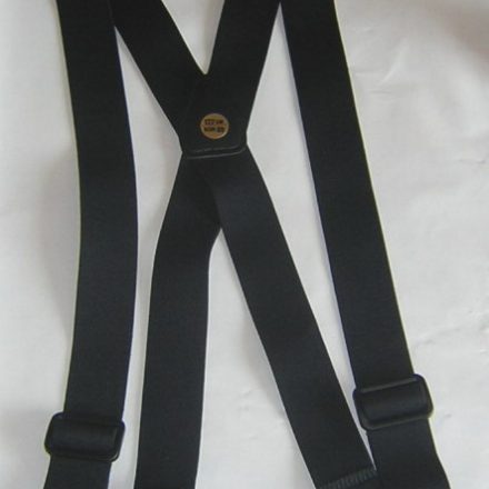 MENS PLAIN BLACK PLASTIC CLIP BRACES NON METALLIC