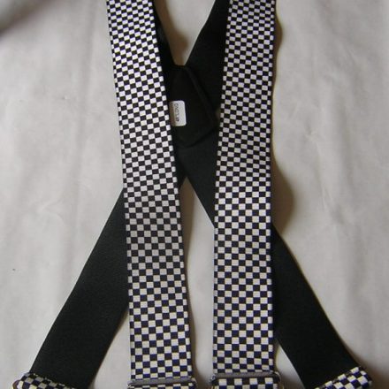 MENS BLACK AND WHITE CHECK CHEQUERED FLAG BRACES