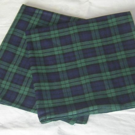 2PC MENS GREEN BLUE TARTAN HANDKERCHIEFS HANKIES