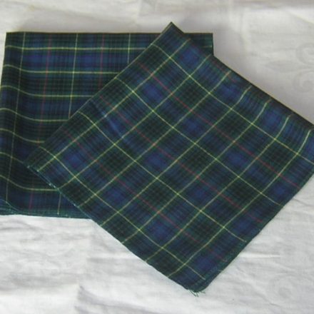 2PC MENS YELLOW GREEN BLUE TARTAN HANDKERCHIEFS HANKIES