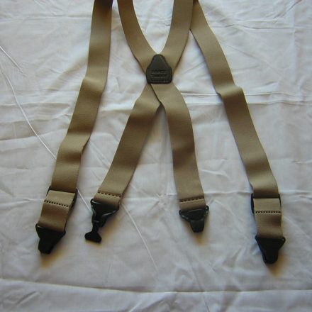 MENS PLAIN CREAM KHAKI BRACES PLASTIC CLIPS NON METALLIC