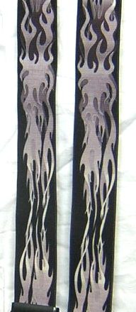 MENS BRACES GREY SILVER FLAMES DESIGN