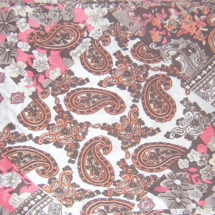 MENS WHITE BROWN PAISLEY SATIN CRAVAT DRESS SCARF