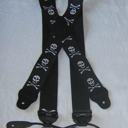MENS BUTTON BRACES SKULL AND CROSSBONES DESIGN