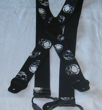 MENS BUTTON BRACES SKULLS DESIGN