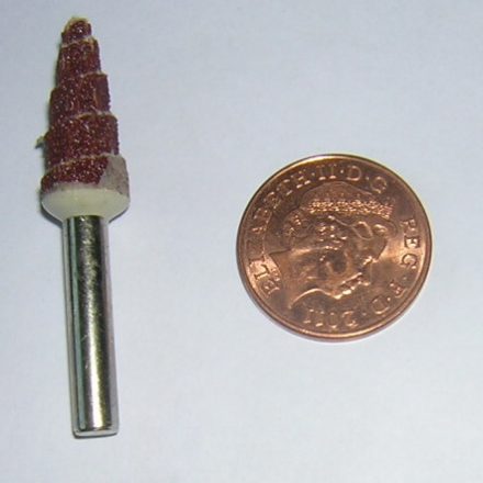 10 x 25mm CONICAL SPIRAL MOUNTED SANDING CONE FOR DRILL