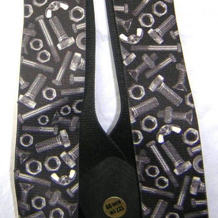 MENS BRACES NUTS & BOLTS DESIGN 54" XXL LONG