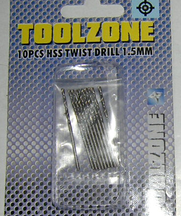 10PC 1.5MM MINI HSS TWIST DRILLS