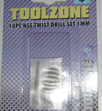10PC 1MM MINI HSS TWIST DRILLS