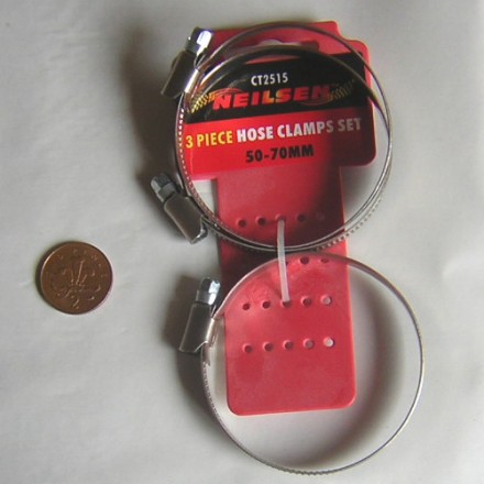 3PC 50MM TO 70MM STAINLESS HOSE CLAMPS