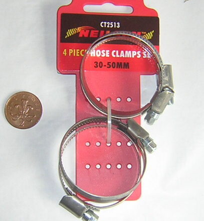 4PC 30MM TO 50MM STAINLESS HOSE CLAMPS