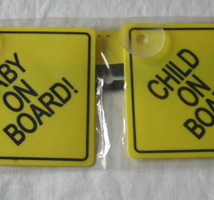 2PC BABY CHILD ON BOARD CAR SIGN