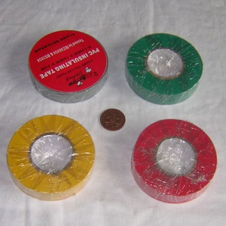 4PC MIXED COLOURS PVC ELECTRICAL INSULATION TAPE 19MM X 33M