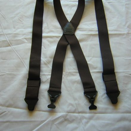 MENS BRACES PLAIN BROWN PLASTIC CLIPS NON METALLIC