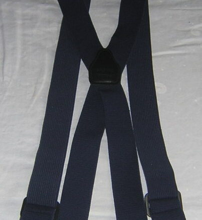 MENS BRACES PLAIN NAVY BLUE PLASTIC CLIPS NON METALLIC