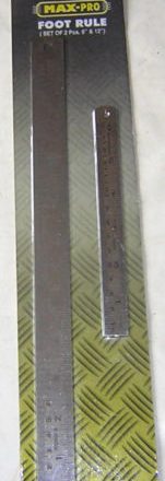 2PC STEEL RULER METRIC AND IMPERIAL MARKINGS