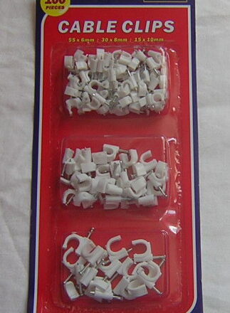 100PC MIXED WHITE ELECTRICAL CABLE CLIPS