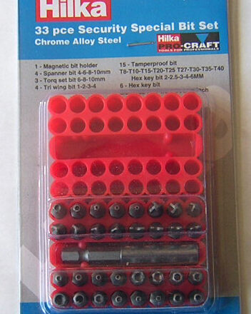 HILKA 33PC TORX TAMPERPROOF SECURITY BITS