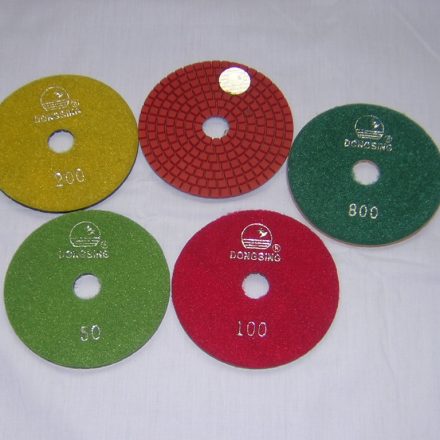 5PC MIXED 4" DIAMOND POLISHING DISCS FOR STONE