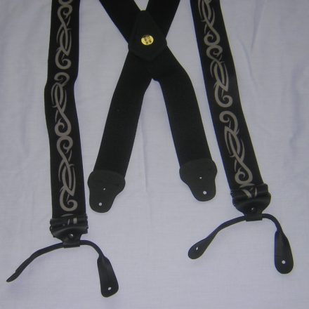 MENS BUTTON BRACES 54" XXL CELTIC BLACK DESIGN