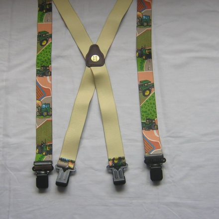 MENS BRACES GREEN TRACTOR 1 1/2" WIDE