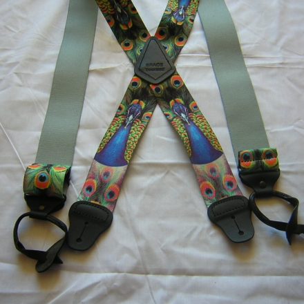 MENS BUTTON BRACES PEACOCK DESIGN