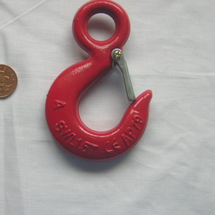 1.5 TON ALLOY STEEL EYE LIFTING HOOK WITH SAFETY CATCH