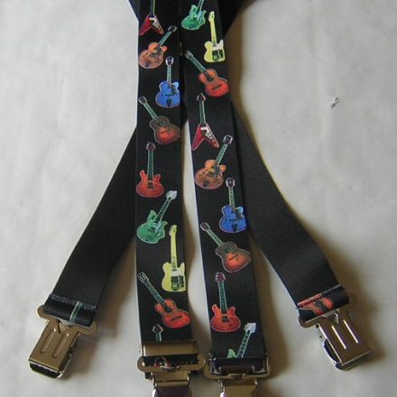 MENS BRACES GUITARS DESIGN 1 1/2" WIDE
