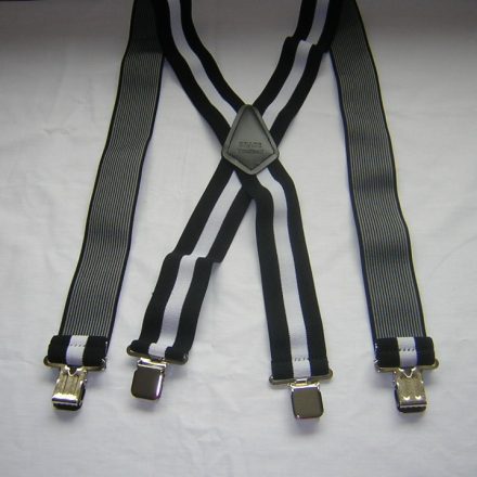 MENS BRACES BLACK WHITE STRIPES