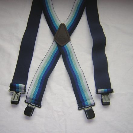 MENS BRACES NAVY BLUE WHITE STRIPES