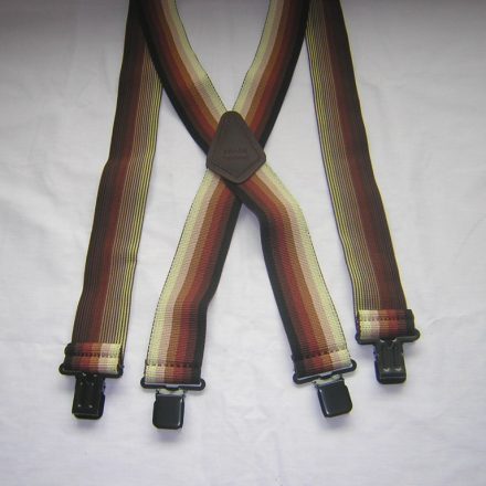 MENS BRACES CREAM BROWN 5 STRIPES