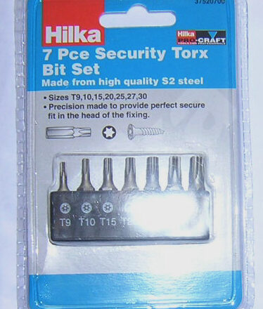 HILKA 7PC TAMPERPROOF SECURITY TORX STAR BITS 25MM