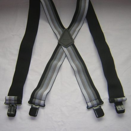 MENS BRACES GREY BLACK STRIPES