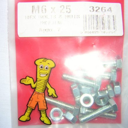 HEX BOLTS AND NUTS M6 X 25 APPX 7