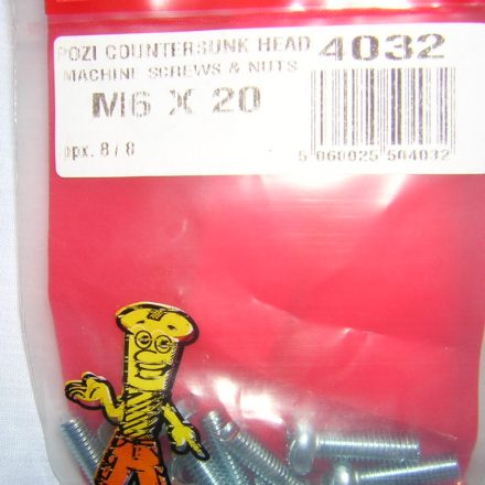 MACHINE SCREWS AND NUTS M6 X 20 APPX 8
