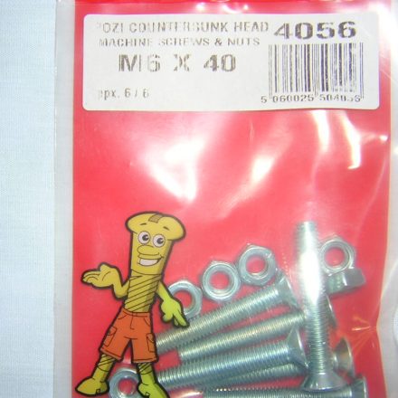 MACHINE SCREWS AND NUTS M6 X 40 APPROX 6