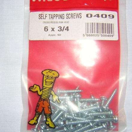 SCREWS SELF TAPING 6 X THREE QUATERS