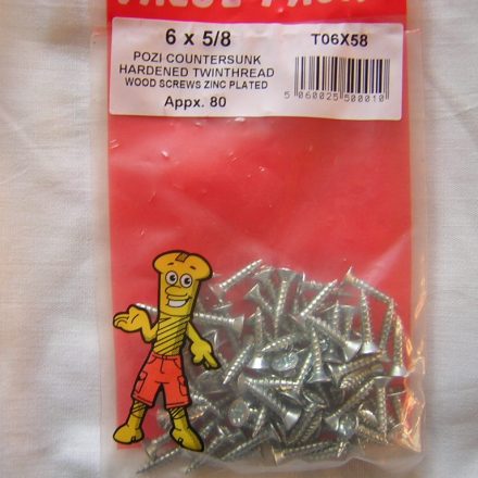 POZI COUNTERSUNK SCREWS 6 X 5/8 APPX 80