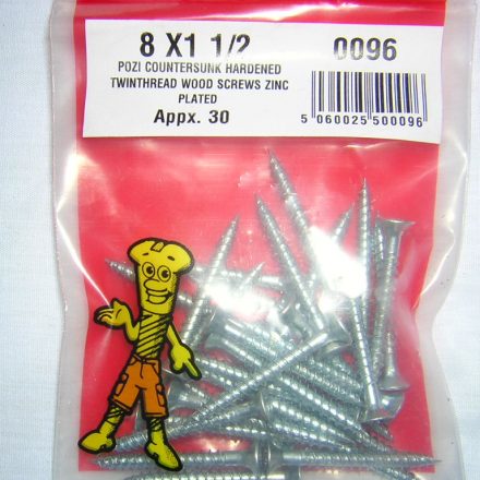 SCREWS COUNTERSUNK 8 X 1 1/2