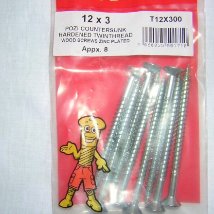SCREWS POZI COUNTERSUNK 12 X 3 APPROX 8