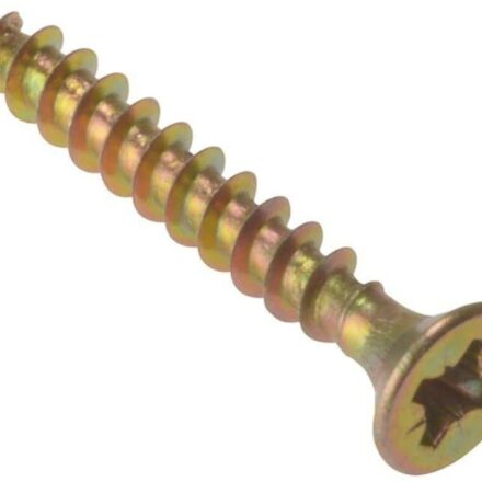CHIPBOARD WOOD SCREWS YELLOW PLATED 100mm (pack of 10)
