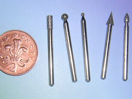5PC MINI DIAMOND BURRS FIT DREMEL ROTARY