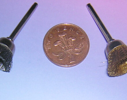 2PC. MINI WIRE CUP ON SHANK FIT DREMEL ROTARY