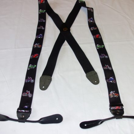 MENS MODERN MOTORBIKE BUTTON BRACES 1 1/2" WIDE 48" LONG