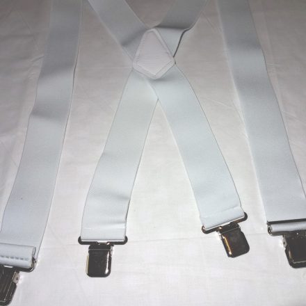 MENS PLAIN WHITE BRACES 2" 48" LONG HEAVY DUTY